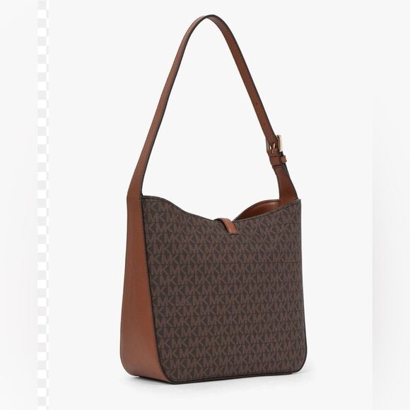 Michael Kors Women's  Leather Shoulder Bag Lyra All Overprint  Brown - Picture 6 of 7